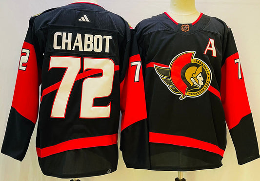 Men's Ottawa Senators Thomas Chabot #72 Black Player Game Jersey1