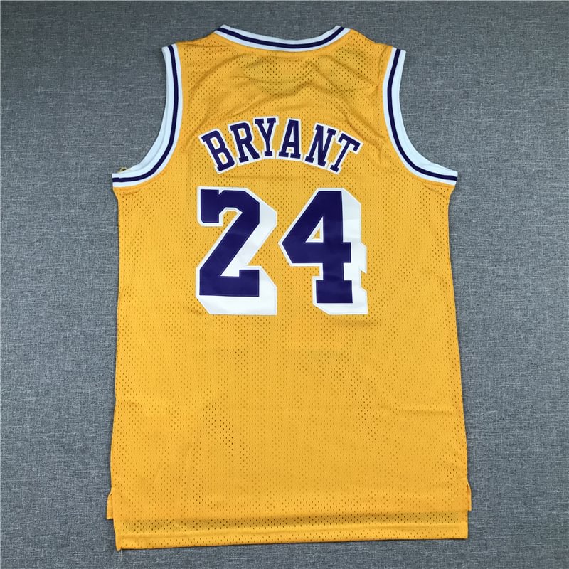 Kobe Bryant #24 Los Angeles Lakers Retro Yellow Jersey