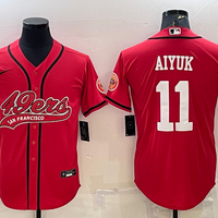 Men's San Francisco 49ers Brandon Aiyuk #11 Red Game Jersey1 Joint Edition