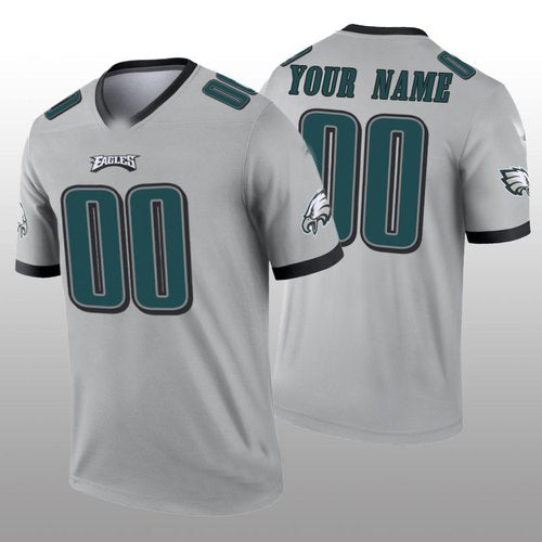 Custom1 Philadelphia Eagles Silver Inverted Legend Jersey1 Stitched American Football Jerseys