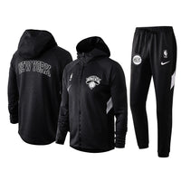 Men's New York Knicks Black 2019/20 Showtime Full-Zip Therma Flex Performance Hoodie