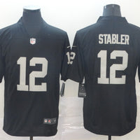 Men's Las Vegas Raiders Ken Stabler #12 Black Game Player Jersey1