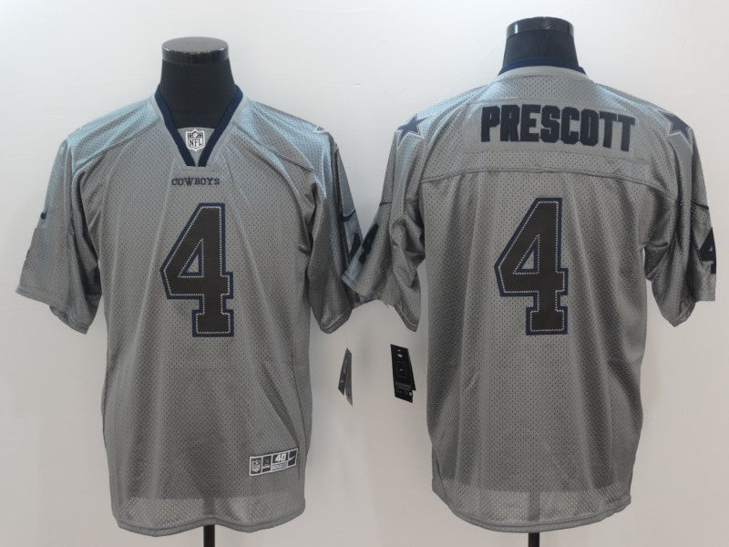 Men's Dallas Cowboys Dak Prescott #4 Gray Team Game Jersey1