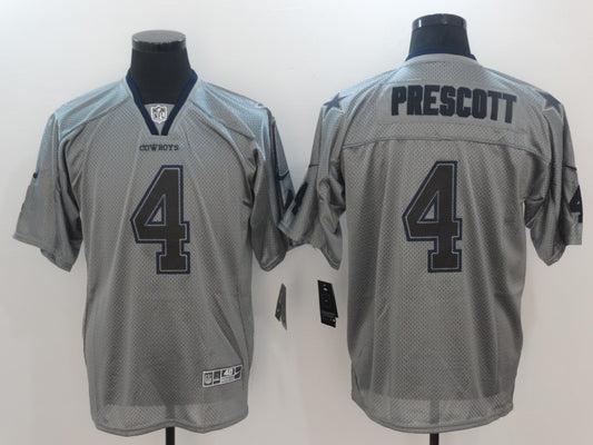 Men's Dallas Cowboys Dak Prescott #4 Gray Team Game Jersey1