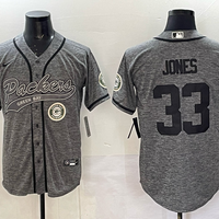 Men's Green Bay Packers Aaron Jones #33 Grey Game Jersey