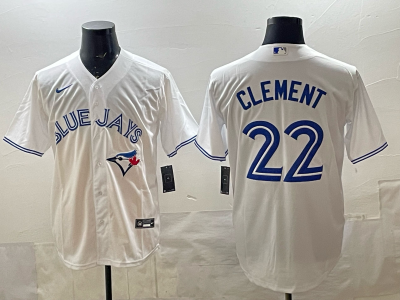 Men's Toronto Blue Jays Ernie Clement #22 White Home Replica Jersey