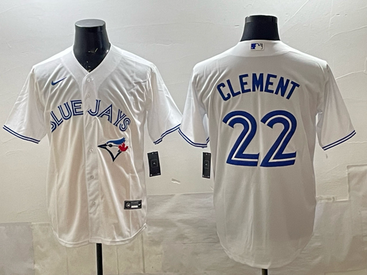 Men's Toronto Blue Jays Ernie Clement #22 White Home Replica Jersey