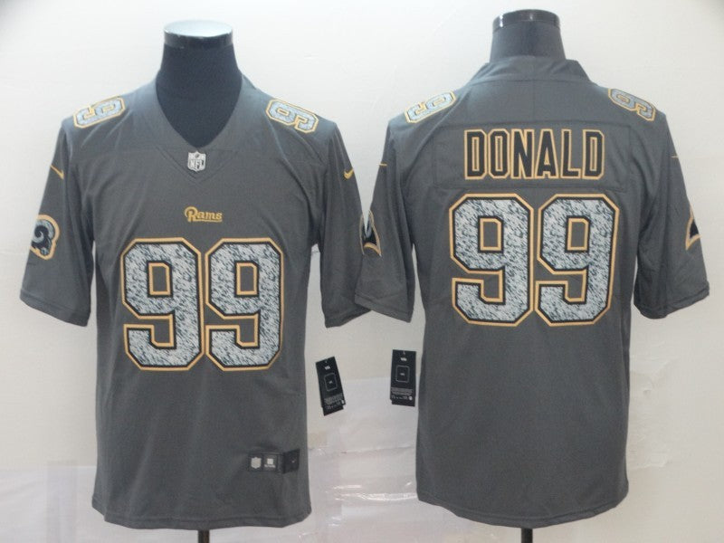Men's Los Angeles Rams Aaron Donald #99 Gray Player Game Jersey1