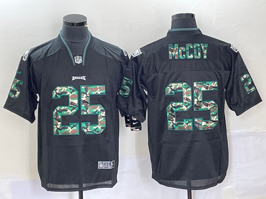 Men's Philadelphia Eagles LeSean McCoy #25 Black Player Game Jersey1