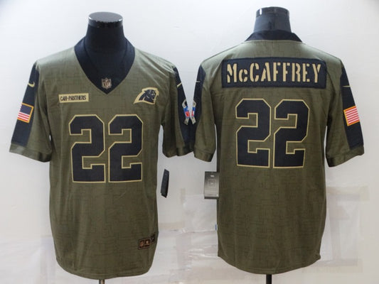 Men's Carolina Panthers Christian McCaffrey #22 Brown Player Game Jersey1