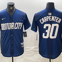 Men's Detroit Tigers Kerry Carpenter #30 Navy 2024 City Connect Limited Player Jersey1