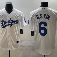 Men's Los Angeles Dodgers Hyeseong Kim #6 White Limited Player Jersey