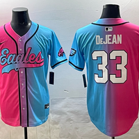 Men's Philadelphia Eagles Cooper DeJean #33 Pink/Blue Game Jersey