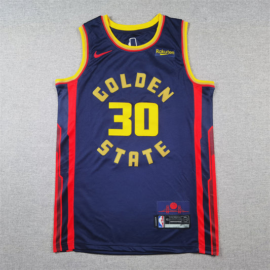 Men's Golden State Warriors Stephen Curry #30 Navy 2024/25 Swingman Player Jersey1 - City Edition