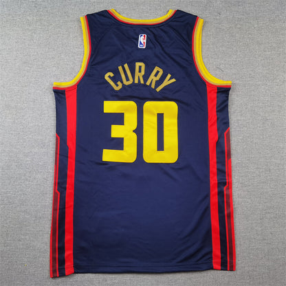 Men's Golden State Warriors Stephen Curry #30 Navy 2024/25 Swingman Player Jersey1 - City Edition