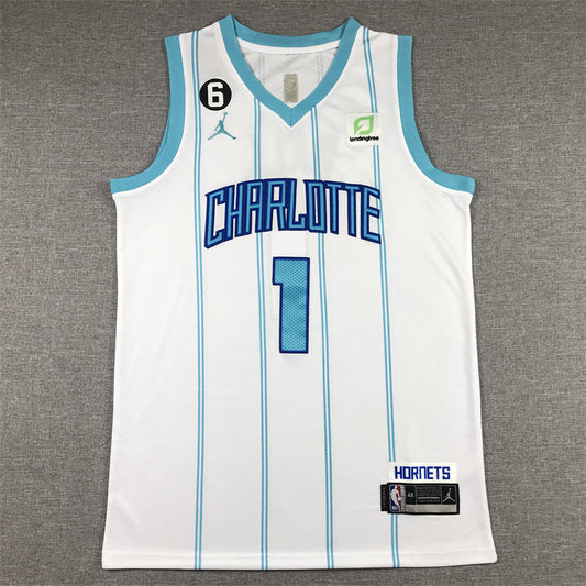 Men's Charlotte Hornets LaMelo Ball #1 White 2022/23 Swingman jersey1 - Association Edition