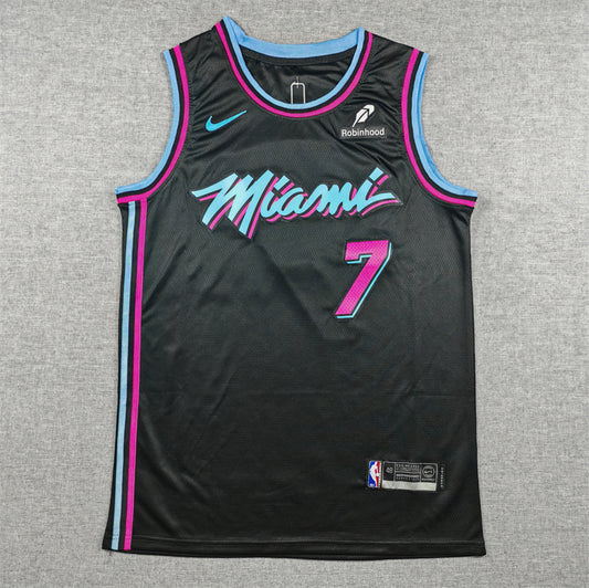 Men's Miami Heat Giannis Antetokounmpo #7 Black 2025/26 City Edition Swingman Jersey
