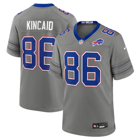 Men's Buffalo Bills Dalton Kincaid #86 Gray Nickel City Game Jersey