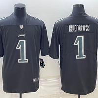 Men's Philadelphia Eagles Jalen Hurts #1 Black Player Jersey1