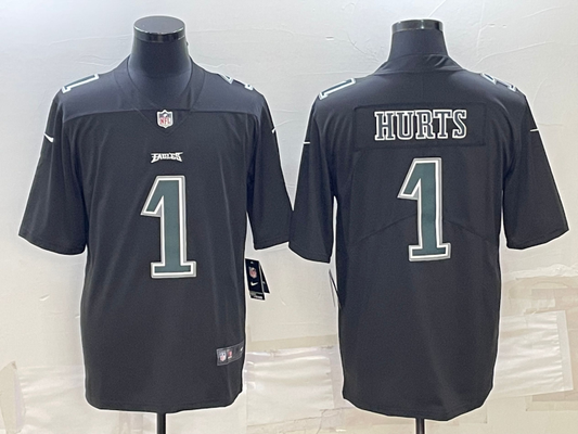 Men's Philadelphia Eagles Jalen Hurts #1 Black Player Jersey1