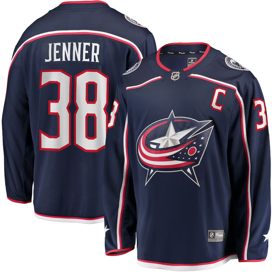 Men's Columbus Blue Jackets Boone Jenner #38 Navy Home Breakaway Player Jersey1