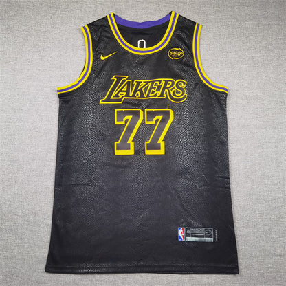 Men's Los Angeles Lakers Luka Doncic #77 Black Swingman Jersey1