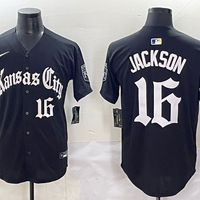 Men's Kansas City Royals Bo Jackson #16 Black Replica Player Jersey