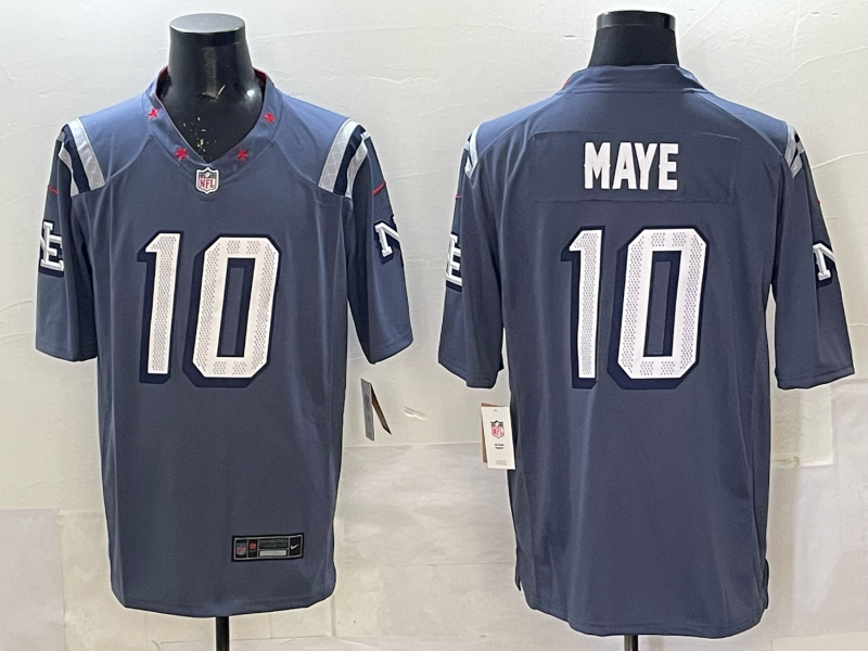 Drake Maye New England Patriots Storm Blue Jersey