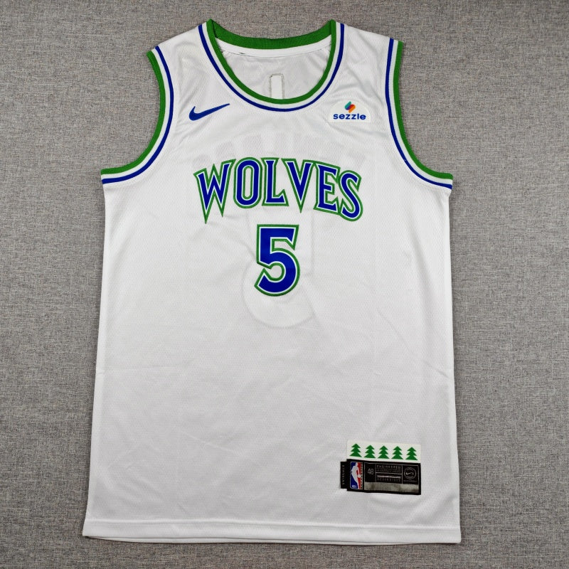 Men's Minnesota Timberwolves Anthony Edwards #5 White Swingman Jersey Association Edition