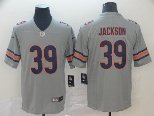 Men's Chicago Bears Eddie Jackson #39 Gray Game Jersey1