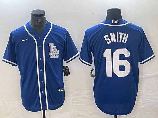 Men's Los Angeles Dodgers Will Smith #16 Blue Limited Player Jersey1