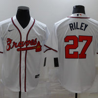 Men's Atlanta Braves Austin Riley #27 White Replica Player Jersey1