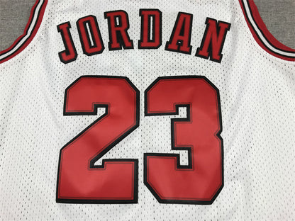 Men's Chicago Bulls Michael Jordan White 1997-98 Hardwood Classics Player Jersey1