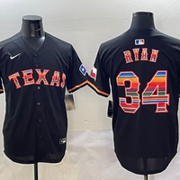 Men's Texas Rangers Nolan Ryan #34 Black Replica Player Jersey