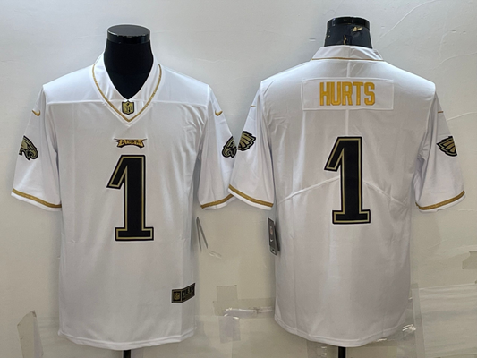 Men's Philadelphia Eagles Jalen Hurts #1 White Player Jersey1