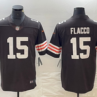 Men's Cleveland Browns Joe Flacco #15 Brown Game Player Jersey1