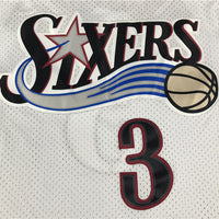 Men's Philadelphia 76ers Allen Iverson #3 White Swingman Jersey1