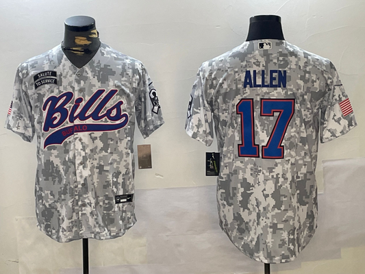 Men's Buffalo Bills Josh Allen #17 Arctic Camo 2024 Salute to Service Player Jersey1