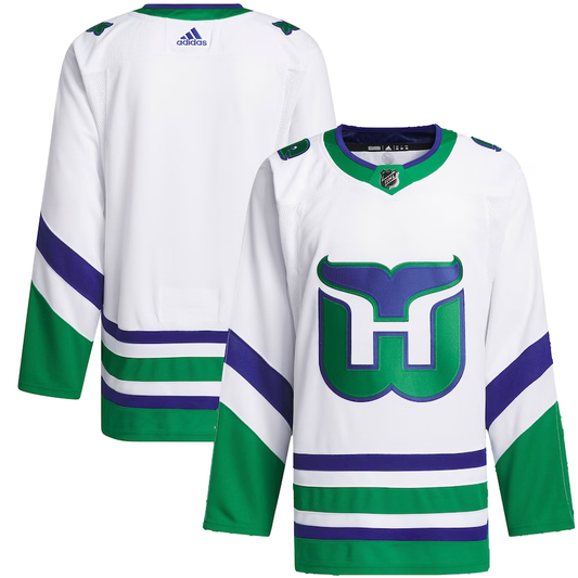 Men's Carolina Hurricanes White Whalers Primegreen Authentic Blank Jersey1
