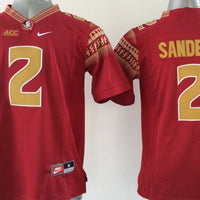 Men's Florida State Seminoles Deion Sanders #2 Red Player Game Jersey