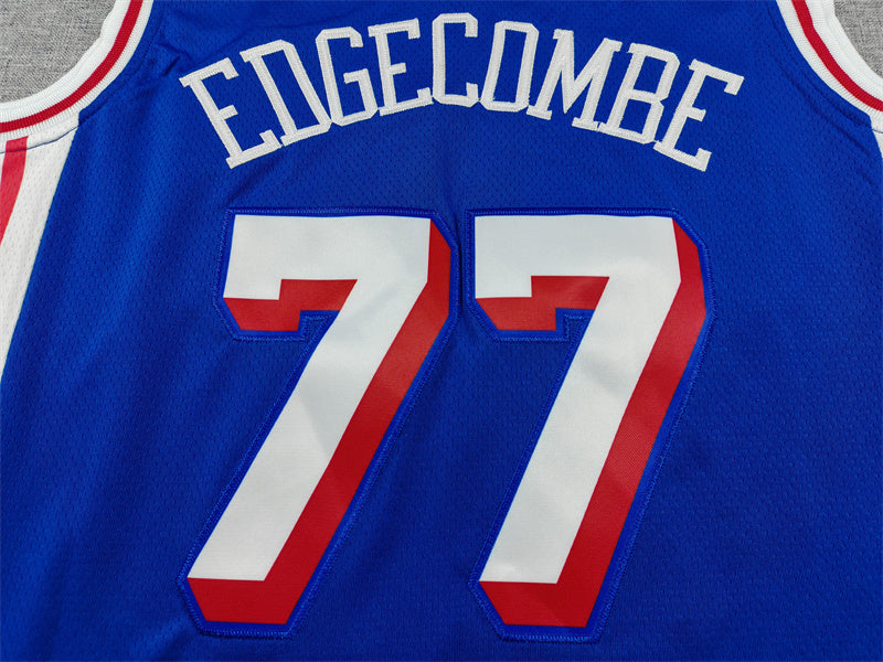 Men's Philadelphia 76ers V. J. Edgecombe #77 Royal Swingman Jersey - Icon Edition