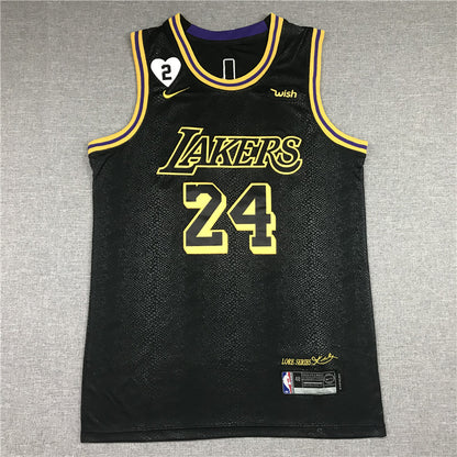 Men's Black mamba Los Angeles Lakers Kobe Bryant #24 Jersey1 peach heart
