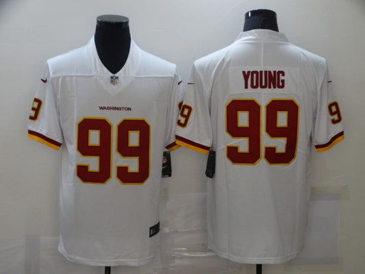 Men's Washington Commanders Chase Young #99 White Game Jersey1
