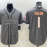 Men's Chicago Bears Justin Fields #1 Gray Game Jersey1 Joint Edition