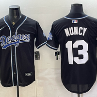 Men's Los Angeles Dodgers Max Muncy #13 Fashion Black Out Replica Jersey