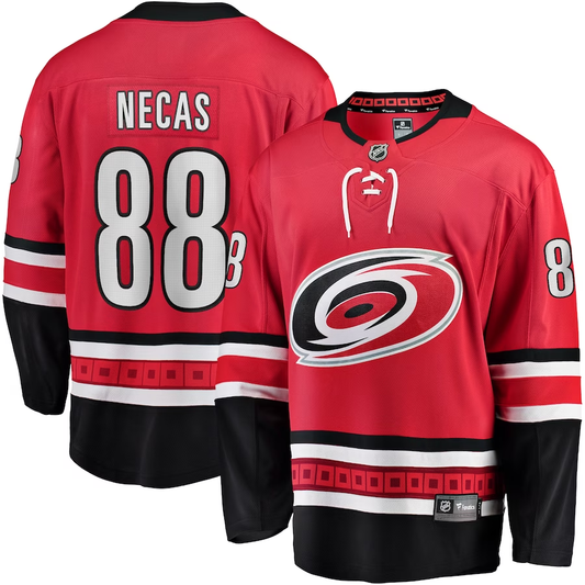 Men's Carolina Hurricanes Martin Necas #88 Red Home Breakaway Player Jersey1