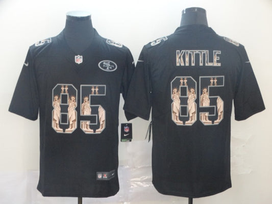 Men's San Francisco 49ers #85 George Kittle Black Player Game Jersey1