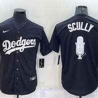 Men's Los Angeles Dodgers Vince Scully Black Replica Baseball Jersey1