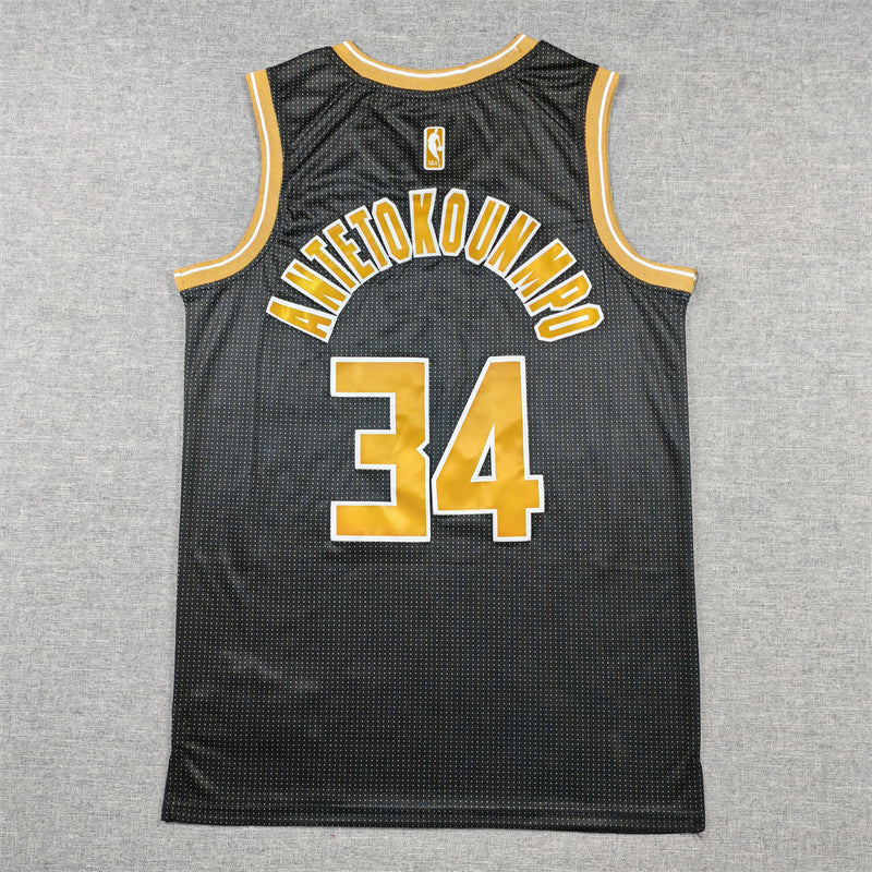 Men's Milwaukee Bucks Giannis Antetokounmpo #34 Black Select Series Swingman Jersey1