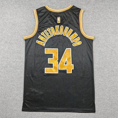 Men's Milwaukee Bucks Giannis Antetokounmpo #34 Black Select Series Swingman Jersey1